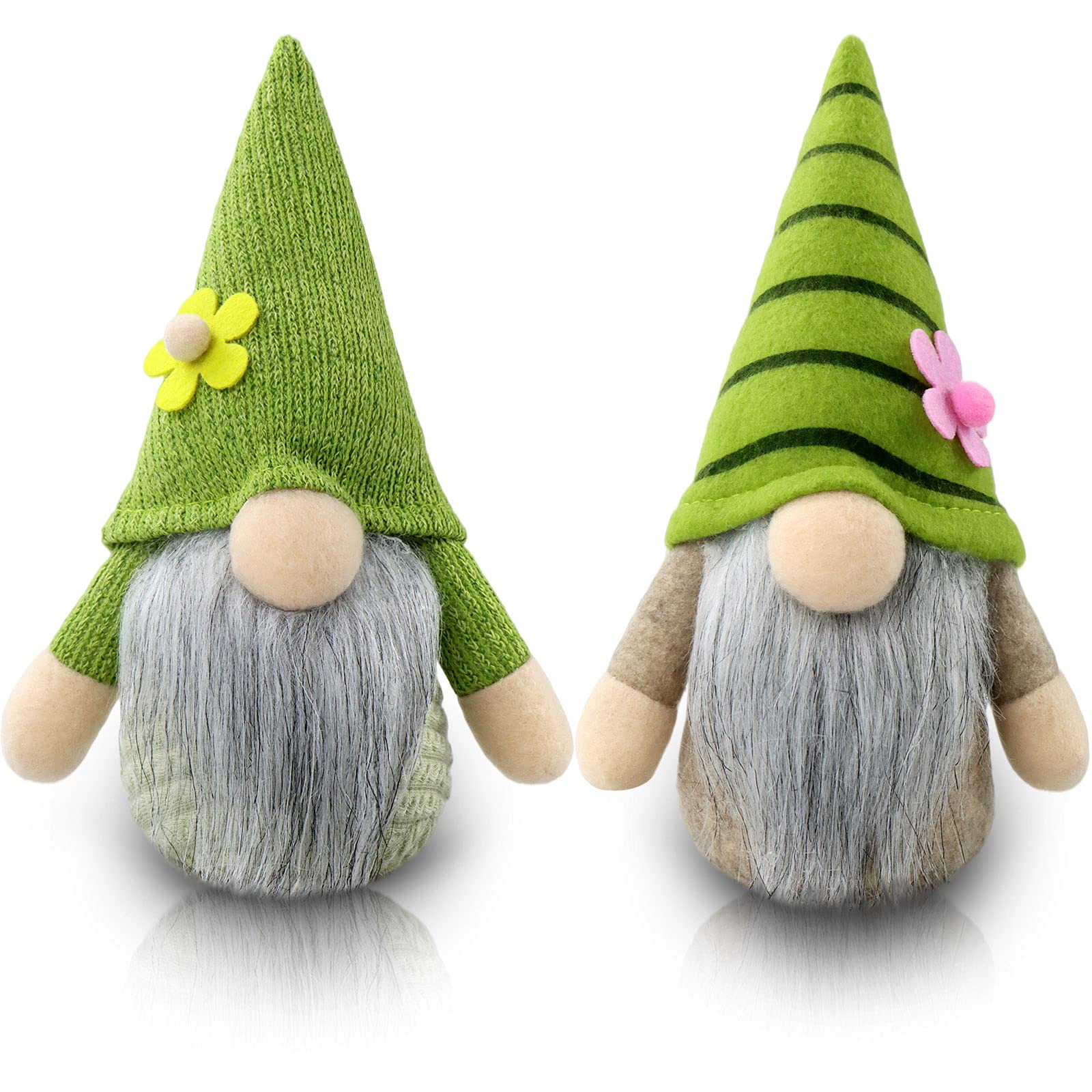 Gehydy Set of 2 Spring Gonks Decoration Summer Easter Flower Gnome Handmade Decor for Home Kitchen