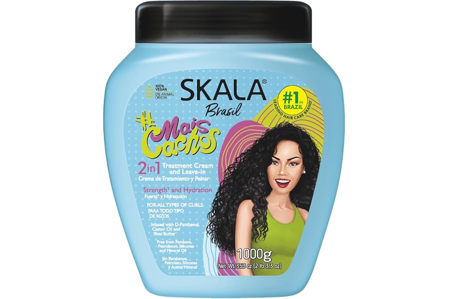 SKALA Mais Cachos Hair Type 3ABC - Eliminate Anti Frizz, For Curly Hair -2 in 1 Conditioning Treatment Cream and Cream To Comb 100% VEGAN 35.2 Oz (1 Pack)