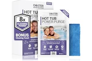 Bio Ouster Power Purge Hot Tub Jet Cleaner w/Towel - Deep Hot Tub Cleaner for Jets, Tubes, Plumbing - for Standard & Inflatable Spas - Removes Gunk Buildup for Crystal Clear Water - Made in USA (Kit)