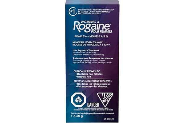 Rogaine Women's Hair Loss & Thinning Treatment, 5% Minoxidil Foam, 2 Month Supply 1x60g
