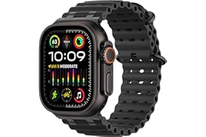 MoKo Ocean Band Compatible with Apple Watch Ultra 3/2/1 49mm, Upgraded Silicone Sports Bands 46mm 45mm 44mm, Series 11/10/9/8