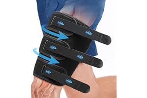 TASZOOS Hamstring Compression Sleeve with 3 Adjustable Straps – Thigh Compression Sleeve for Men & Women, Pulled Groin & Quad Compression Wrap, Tendinitis Relief, Sports Recovery (L Size, Left/Right Leg)