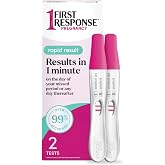 First Response Rapid Result Pregnancy Tests, 2 Count | Pregnancy Test, Results in 1 Minute, Over 99% Accurate (2), On Day of Missed Period or After, Easy at Home Pregnancy Test