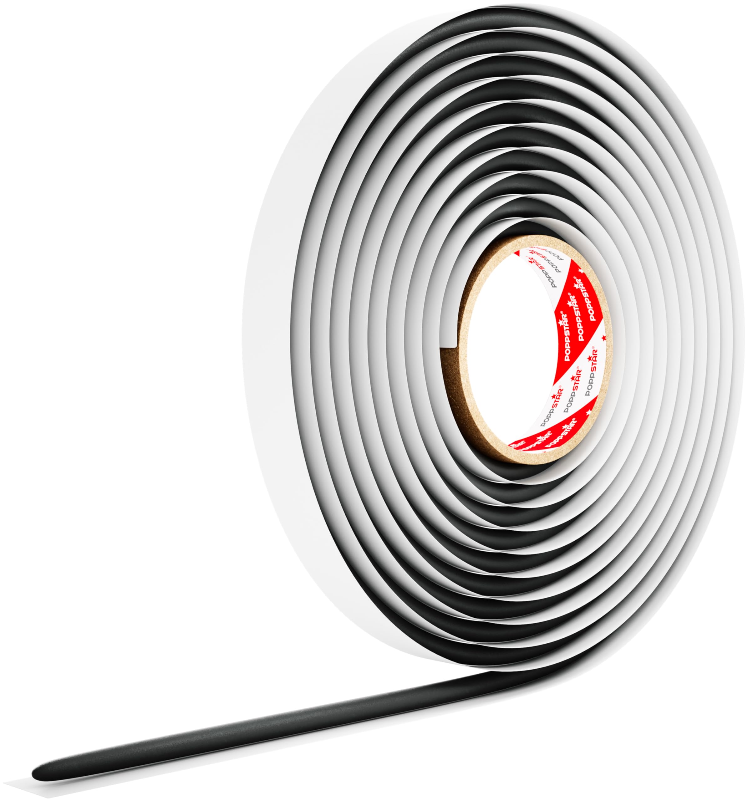 POPPSTAR Butyl Round Cord (5 m x 10 mm) Butyl Rubber Tape/Elastic Sealing Strip, Black