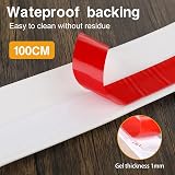 EXTSUD Adhesive Door Bottom Weather Stripping 100x5cm White Silicone Draft view 4