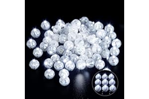 XTHUGE 100pcs Mini Round LED Ball Lamp Balloon Light,Long Standby Time Ball Balloon Lights for Paper Lantern Balloon Light Party Wedding Decoration,Party Birthday,Festival Decorative Lights(White)