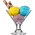 Crystalia Small Glass Ice Cream Bowl Set, Dessert Cups for Trifle Parfait Sundae Pudding and Fruit, Lead-Free Footed Dessert 