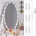 Consciot LED Vanity Lights for Mirror, Hollywood Style Mirror Strip, Adjustable Color & Brightness, USB Cable, Dimmable Makeup Stick on Table Dressing Room Mirror,White