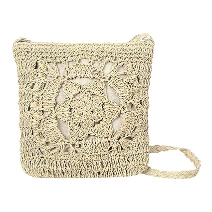 Childplaymate Summer Women Girls Crochet Braid Bags Shoulder Vintage Messenger Bag/Beige