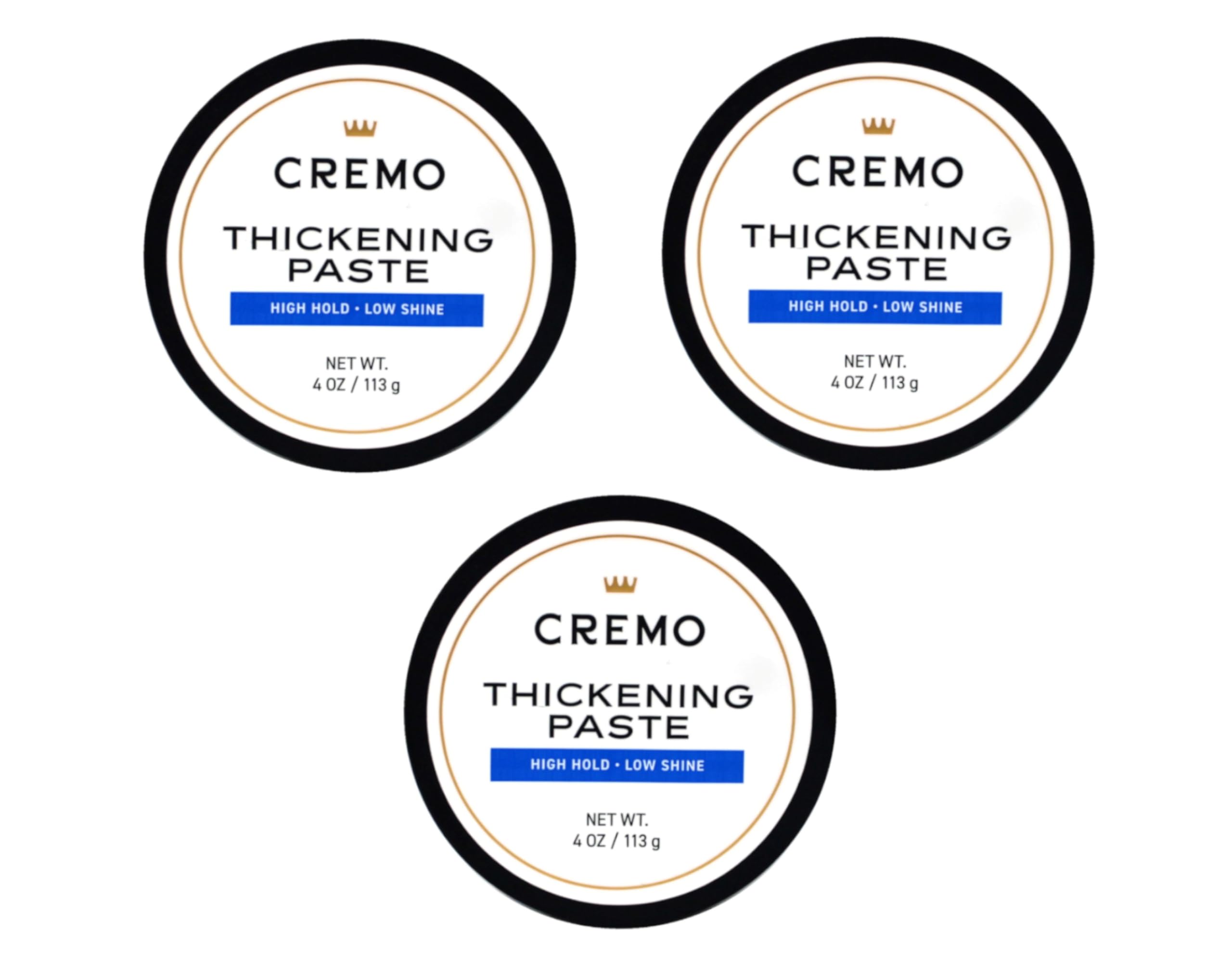 CREMO - Barber Grade Hair Styling Thickening Paste For Men | High Hold & Low Shine | 113g