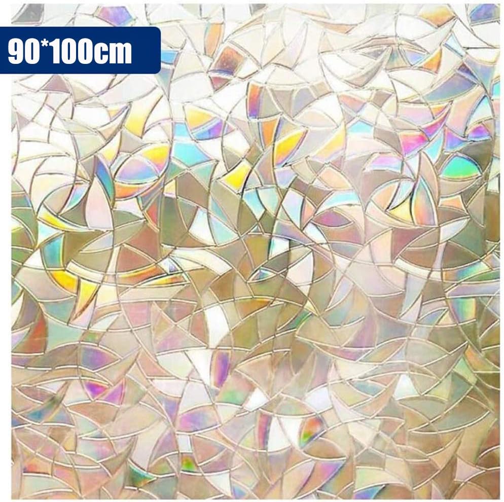 Pellicola Per Vetri Decorativa 200x30cm | Motivo Foglia 3D | Elettrostatica Per Privacy Finestre E Bagni - Foto 3