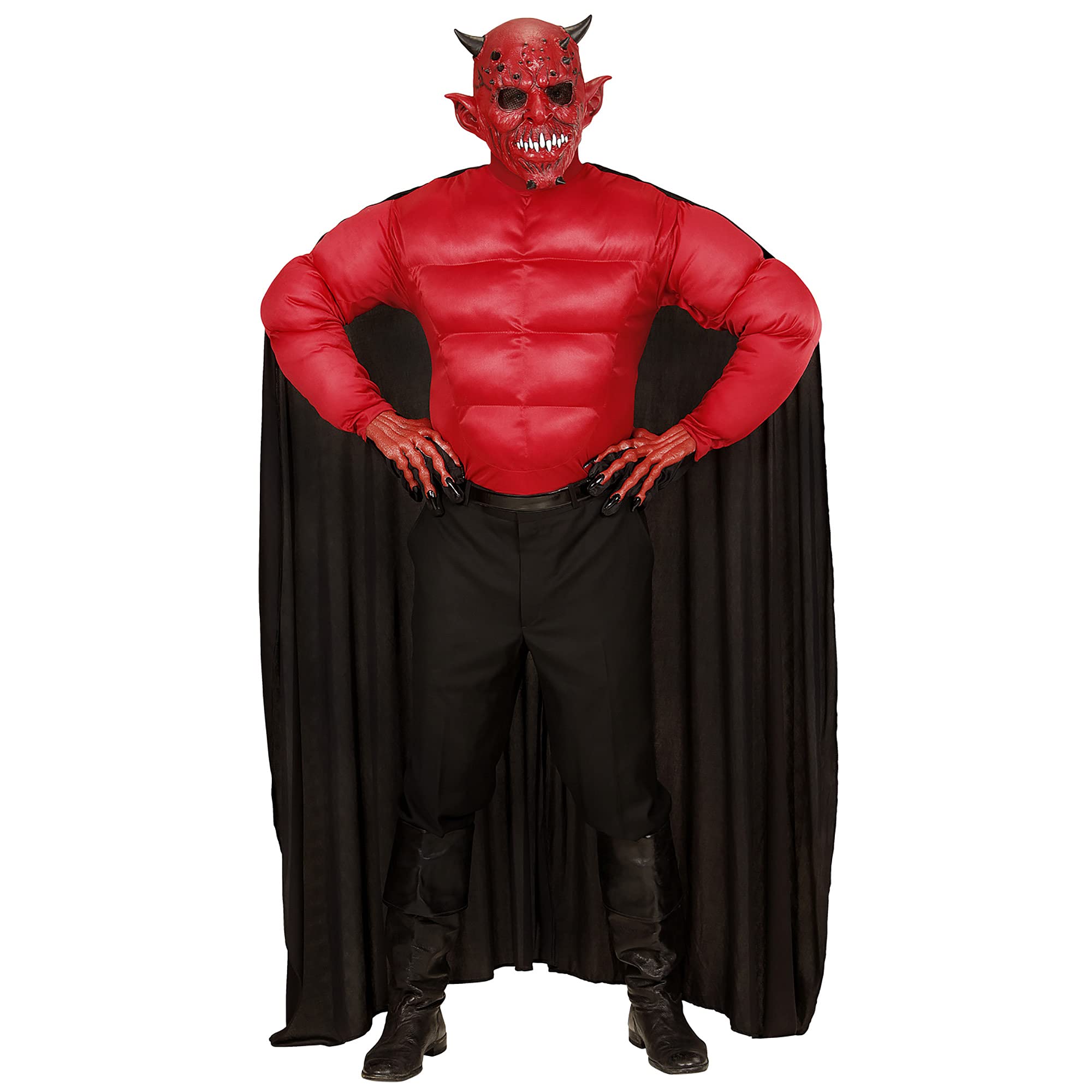 Widmann Adult Devil Costume, Muscle Shirt with Cape