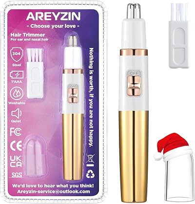 AREYZIN Ear Nose Hair Trimmer for Women Waterproof Dual Edge Blades