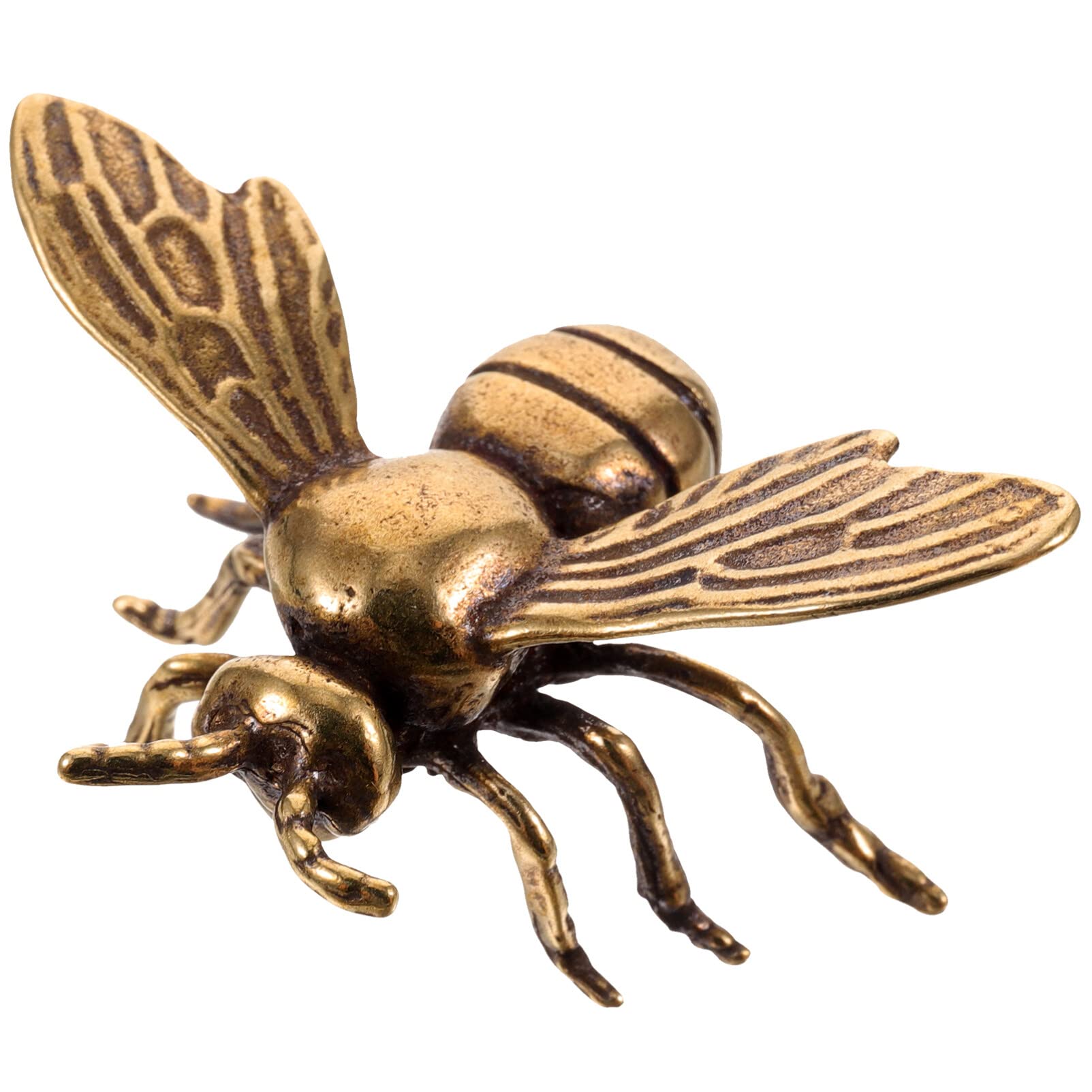 BESPORTBLE Mini Brass Bee Ornament: Vintage Bumblebee Statue, Good Luck Bee Figurines Home Desktop Decorations for DIY Crafts Decor 4.7x3.2cm