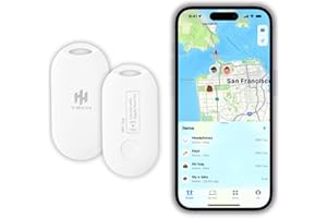 HH-TECH Smart Tag Oval (Pack 2) for Apple iOS Devices, Key Finder, Item Finder, Luggage Tracker, Wallet Tracker, Replaceable Battery, Easily Track Your Bag, Suitcase, and More with The iPhone Find My App
