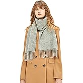 MERINOSNUG Merino Wool Alpaca Winter Scarf for Women, Australian Pashmina Wraps, Soft Cashmere Feel Shawls Holiday Gift