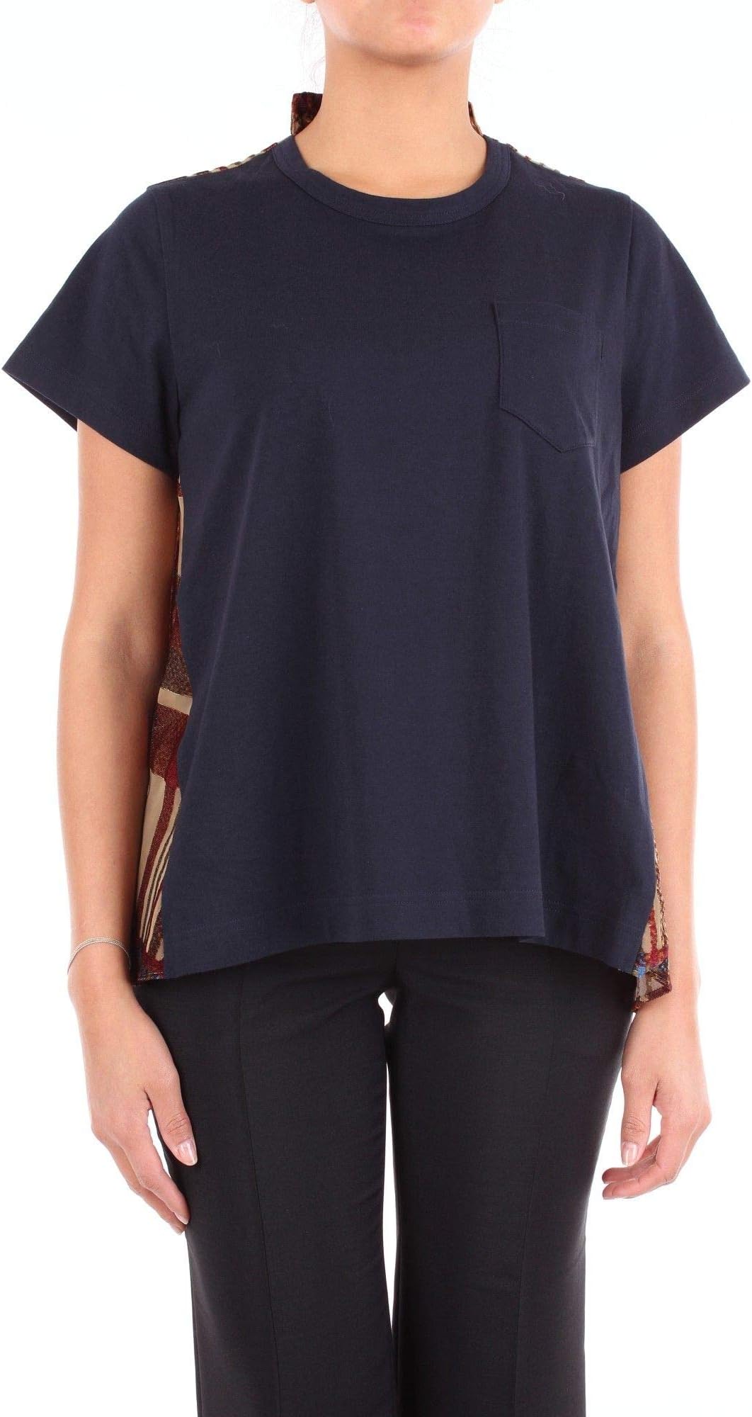 SACAI Fashion Womens 1803944BLUE Blue T-Shirt | Season Outlet