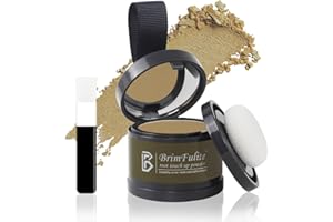 BRIMFULITE Hair Root Touch Up Powder, Quick Cover Gray Hairline Powder, Windproof & Sweatproof Root Cover Up Powder for Women Men with Compact Puff and Mirror 0.14 Oz. (Blonde, 0.14 Oz.)