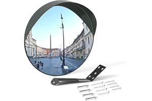 VIVIJASON 24 inch Adjustable Convex Security Mirror, Indoor Outdoor Curved Safety Mirror, Wide Angle View for Office Warehouse Driveway Store Garage Blind Spot