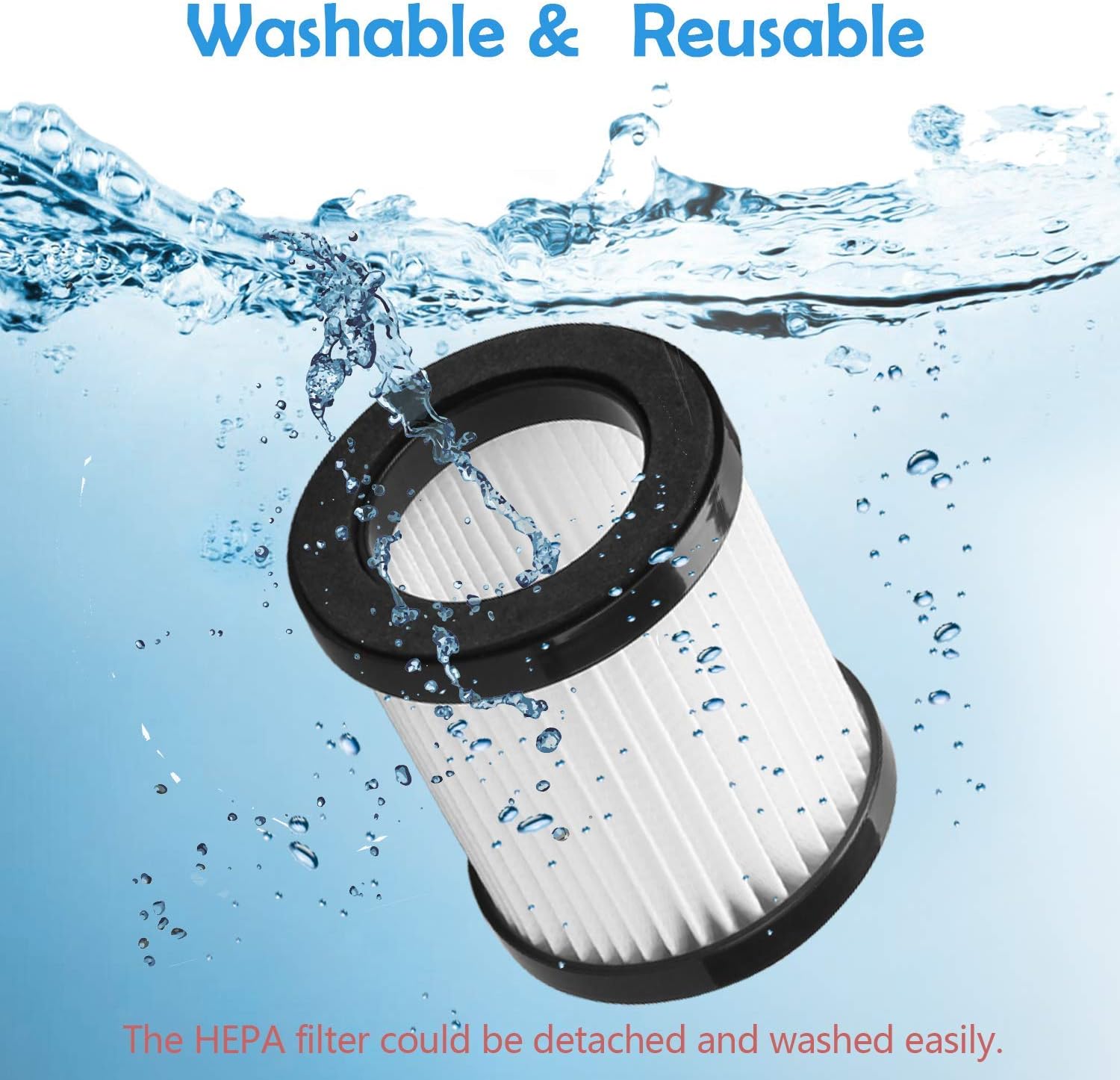 UOUOLONUN 6 Pack Replacement HEPA Filters Compatible for MOOSOO XL-618A Cordless Vacuum: Appliances