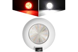 Partsam 1Pc 4 Inch Round LED Utility Dome Light Surface Mount for Home Truck RV Trailer Boat Aircraft Interior Light, 4" High