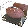 DisplayGifts Deluxe UV Acrylic Full Size Football Display Case Stand with Mirror, Riser Stand, ACFB18M