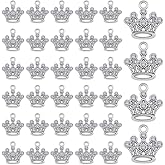 SUNNYCLUE 1 Box 50Pcs Rhinestone Crown Charms Vintage Dangle Charms Silver Metal Retro Small Alloy Crystal Pendants Findings Accessories for Jewelry Making Necklaces Bracelets DIY Crafts Decoration