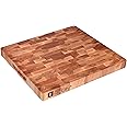 MAISON RODIN Butcher Block Maple & Birch End-Grain Wood 18"x16"x1.75", Made in Canada, Extra-Thick & Extra-Large Wooden Cutti
