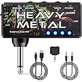 Donner Guitar Headphone Amp Heavy Metal USB Rechargeable Mini Pocket Headphone Amplifier for Electric Guitar