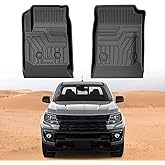 Mixsuper Front Floor Mats for 2015-2022 Colorado/GMC Canyon (Ext, Dbl & Crew Cabs) All Weather Floor Liners 1st Row Set Black