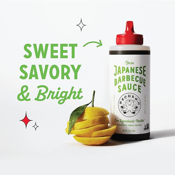 BACHAN’S – JAPANESE BARBECUE SAUCE – YUZU, 17 OZ, SMALL BATCH, NON GMO, NO PRESERVATIVES, VEGAN AND BPA FREE. CONDIMENT FOR WINGS, CHICKEN, BEEF, PORK, SEAFOOD, NOODLE RECIPES, AND MORE