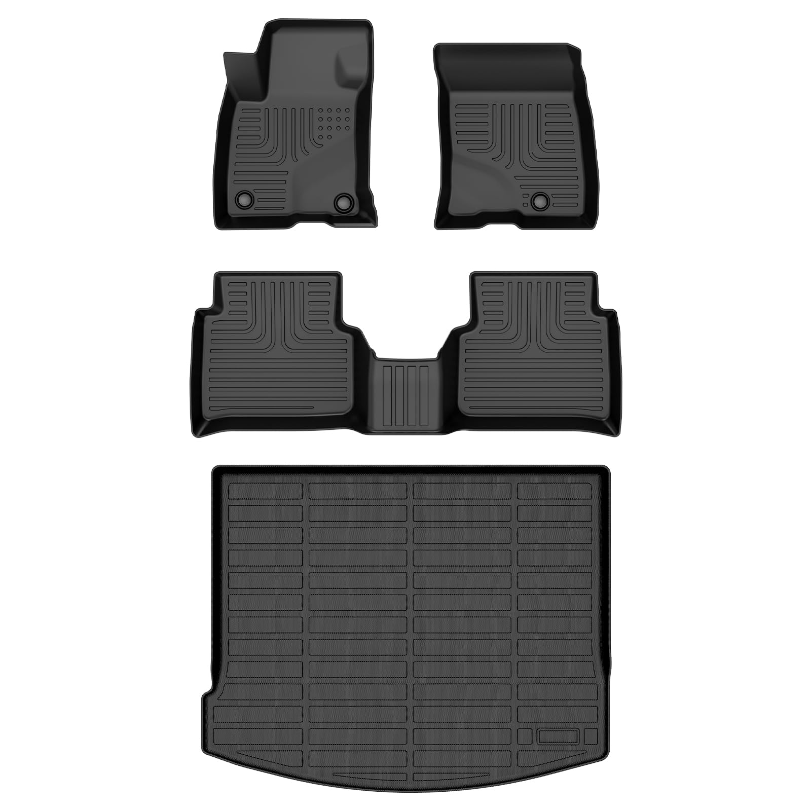 AZYT Floor Mats & Cargo Liner for 2020-2024 2025 Lincoln Corsair All Weather Automotive TPE Liners Set Anti-Slip Waterproof Floor Liners Accessories (Not for PHEV) Black Image