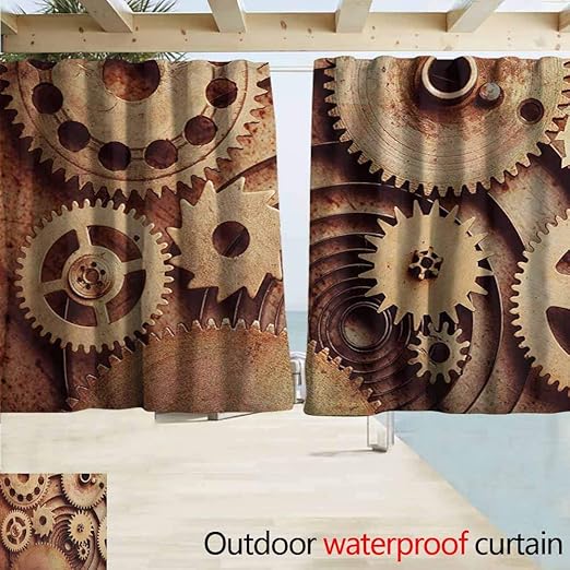 Cortina Industrial Para El Hogar O El Patio Con Diseno De Ruinas