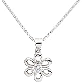 Cherished Moments .925 Sterling Silver Daisy Simulated Birthstone Necklace