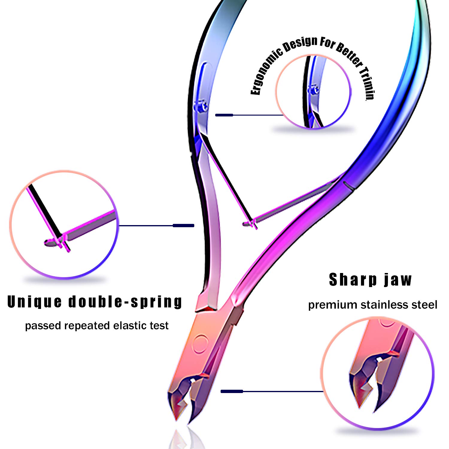 Cuticle Pusher Cuticle Remover Set with Cuticle Trimmer Peeler Scraper 2 Nail Files Dead Skin Clipper Manicure Pedicure Tools: Beauty