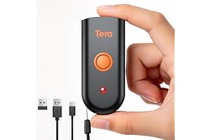Tera Barcode Scanner Portable 1D 2D QR Wireless: Works with Bluetooth 2.4G Wireless USB Wired Waterproof Shockproof Pocket Mi