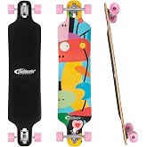 Nattork Longboard Skateboard Complete 8 Ply Canadian Hard Maple for Commuting, Carving &amp; Downhill Riding with T-Tool, Made for Adults, Teens and Kids