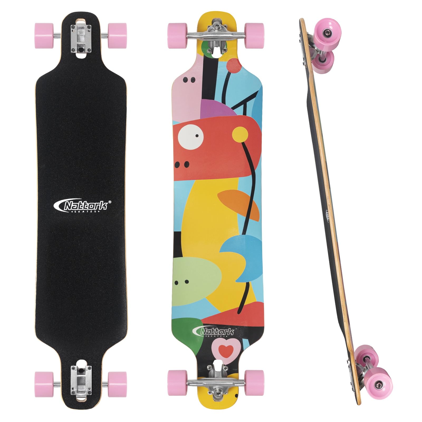 Nattork 42 Inch Cruiser Longboard Skateboard