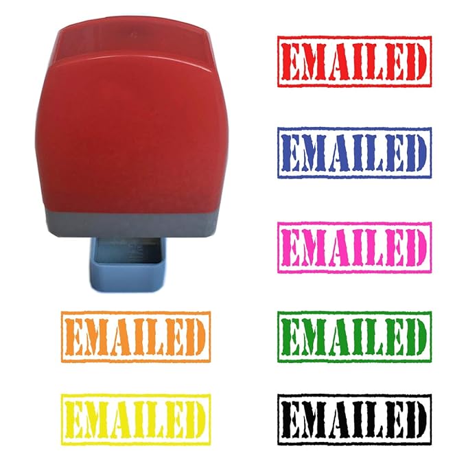 Amazon.com : EMAILED Self Inking Rubber Stamp - Orange Ink Color