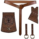 HiiFeuer 5 pcs Sword Frog Accessories Set Viking Costume Accessories, Norse Belt Bag Renaissance Skirt Hike for Ren Faire