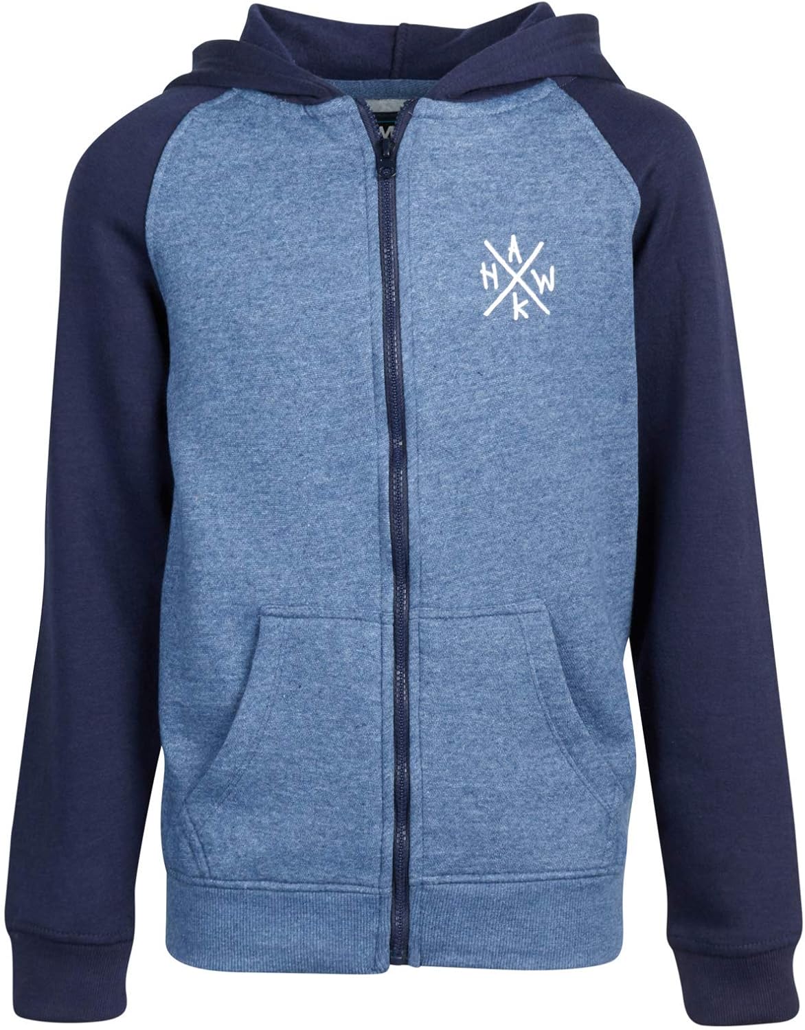 TONY HAWK Boys' Full Zip Hooded Sweatshirt with Split Pockets and Logo Crest: Clothing