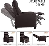 Yaheetech Recliner Armchair Brown PU Leather Footrest Adjustable Backrest Sofa view 9