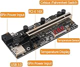 Bcowtte 8 Set PCIe Riser 1X to 16X Graphics Adapter Temperature Sensor GPU view 3