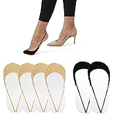Flammi 6 Pairs Women Ball of Foot Cushion Socks Ultra Low Cut Liner Socks with Sling No Show Padded Half Socks for Heels