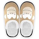 Soft Warm Cartoon Cotton Slippers for Men Women, Comfy Fuzzy Fleece Cute Monkey Face Lined House Shoes for Indoor & Outdoor Mens Womens Slip-ons