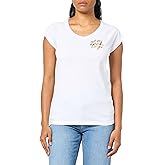 Armani Exchange Womens Metallic Logo Cotton V Neck Tee