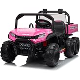 24V 4WD Electric Ride-on Dump Truck,Kids Ride on Dump Truck,24v 2 Seater Kids ATV, 2-Seater Kids UTV with Remote Control &amp; Dump Bed, Off-Road Outdoor Power Vehicle for Boys &amp; Girls
