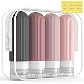 ME.FAN Travel Bottles for Toiletries, TSA Approved 3oz Silicone Journey Size Containers, Portable Split Bottle for Conditione