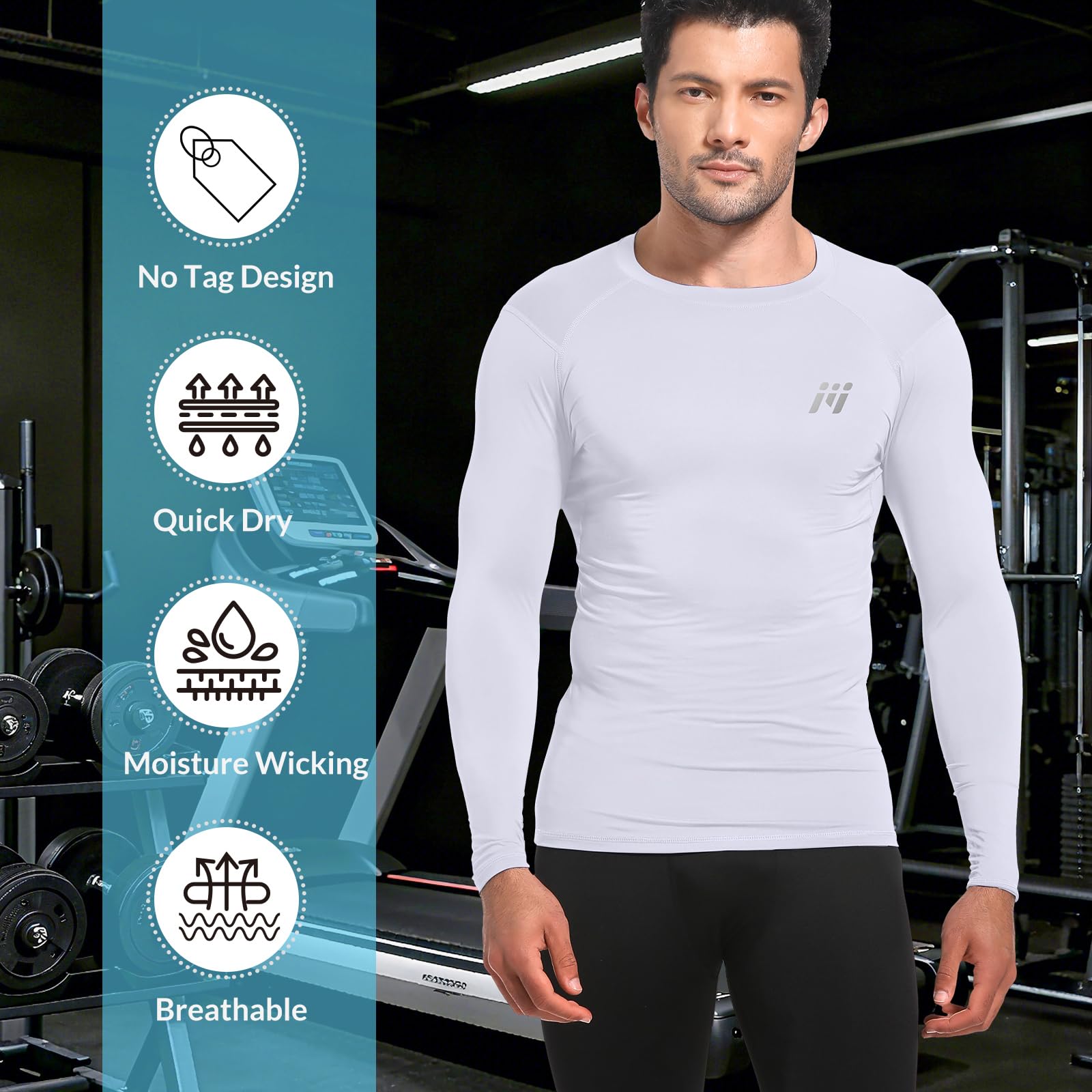 MEETWEE Herren Langarm Rash Guard UPF 50+ UV Tshirt Top Schwimmen Männer Surfen Schnelltrocknend Atmungsaktiv 4