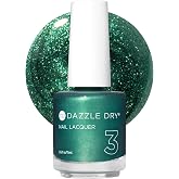 Dazzle Dry Nail Lacquer, Step 3 &ndash; Mistletoe (0.5 fl oz) | A Metallic Emerald Green &middot; Semi-Sheer &middot; Metallic Finish &middot; Quick-Dry